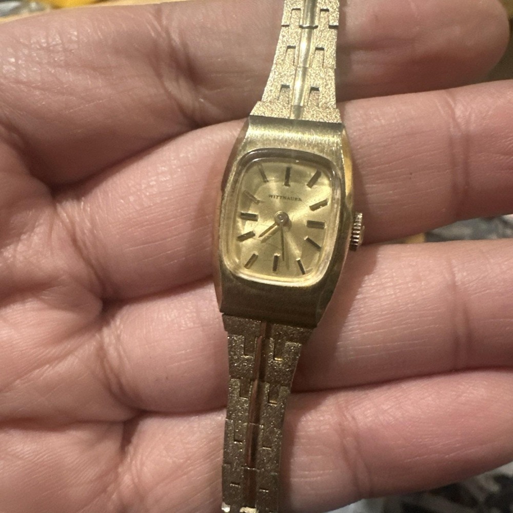 Working Vintage Wittnauer Ladies Watch Gold Tone Manual‎ Wind 16.5mm Fit 6.5"